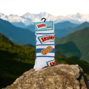 Skippy Peanut Butter Novelty Crew Socks Multicolor One Size